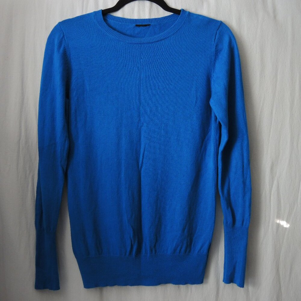 Bright Blue Crew Neck Pullover Sweater Size Small